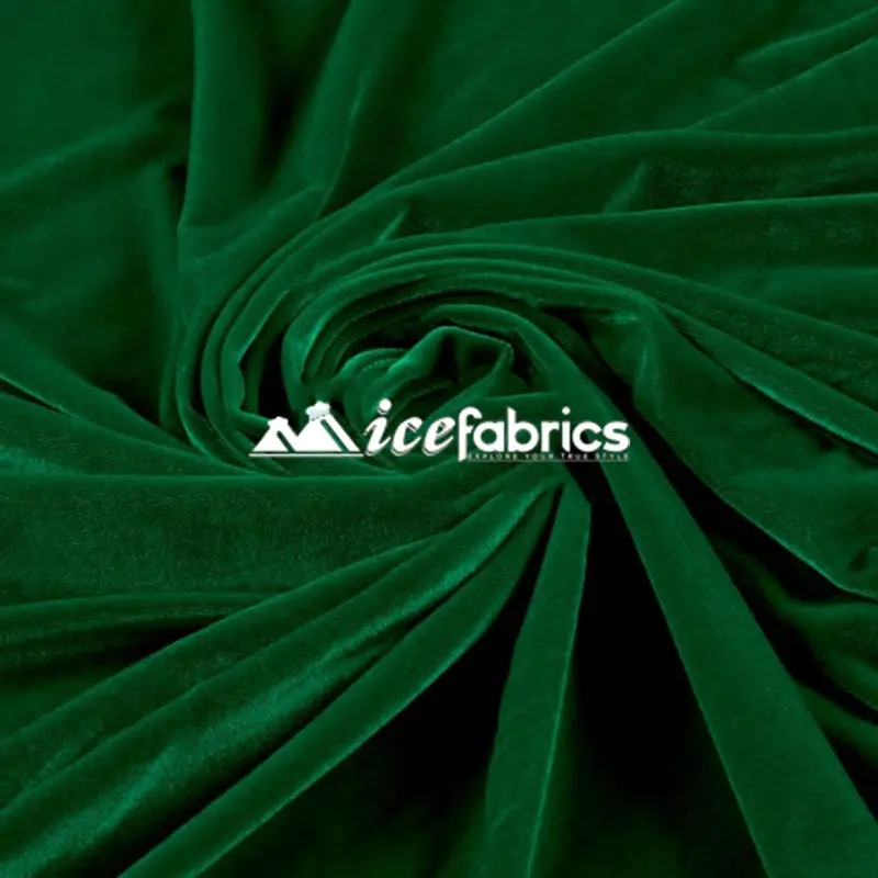 Flag Green 4-Way Stretch Velvet Fabric Sold By The Yard 1