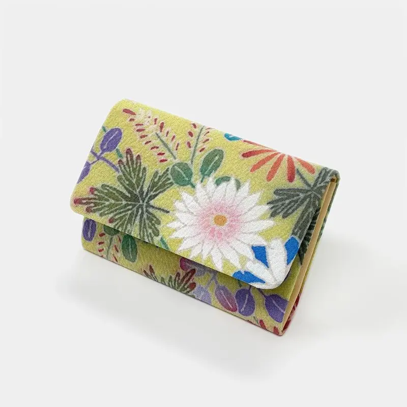 Floral Business Card Holder – Kaga Yuzen Patterned Wallet By Hiroyuki Kikuta 1