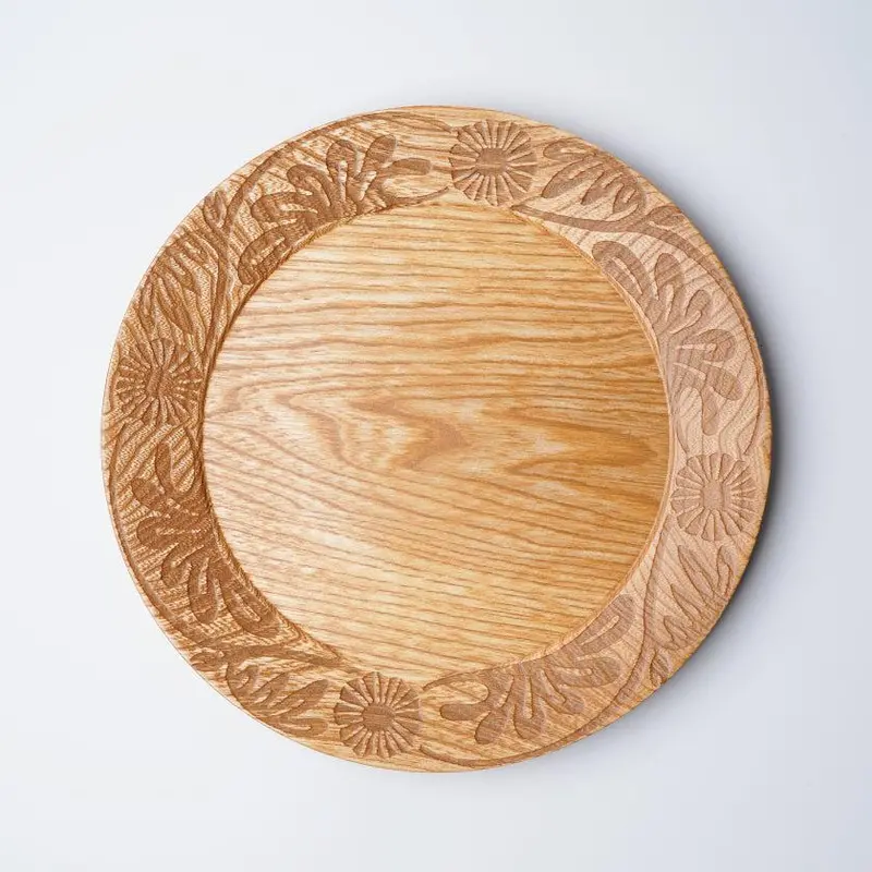 Floral Rimmed Large Platter – Kyoto Yuzen & Printed Border Design | Sansai Studio 1
