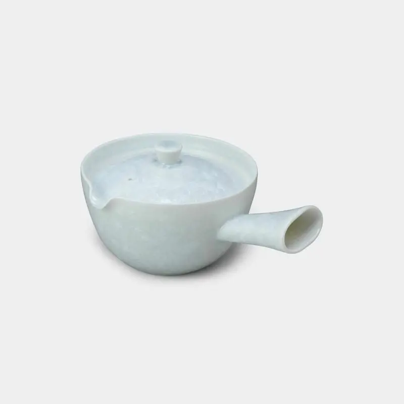 Flower Crystal White Kyusu Teapot – Touan Kyoto Kiyomizu Ware 1