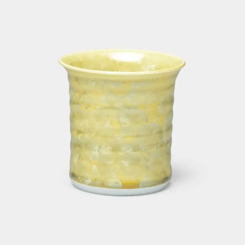 Flower Crystal Yellow Tumbler – Artisan-Crafted Kyoto Ceramic 1