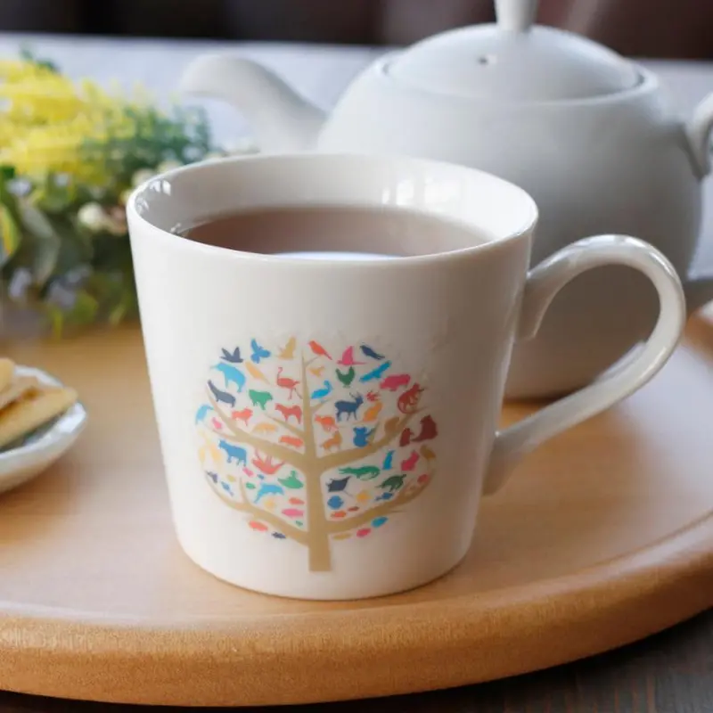 Forest Life Ceramic Mug – Mino-Yaki Stoneware By Marumo Takagi | Rotating Colors & Patterns 1