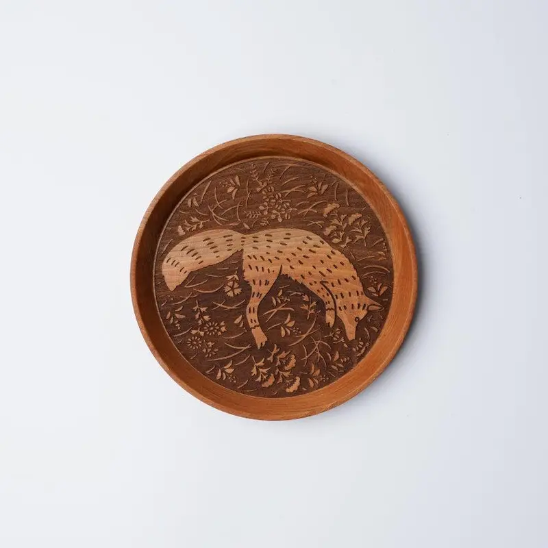 Fox Among Autumn Grasses – Hand-Decorated Small Dish | Sansai Studio 1