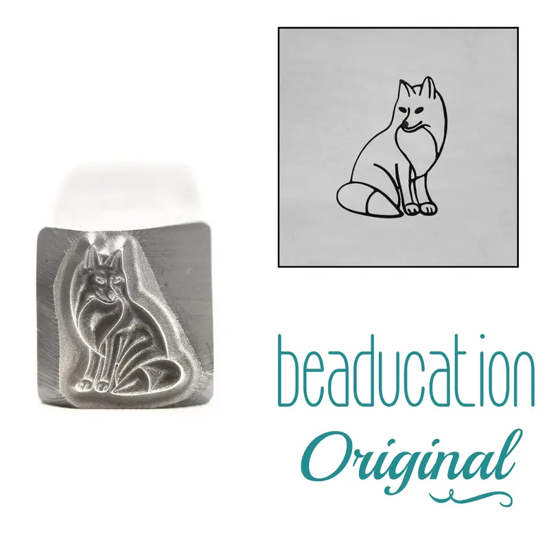 Fox Head Stamp (Left-Gazing) – 8Mm Whimsical Metal Craft Stamp 1