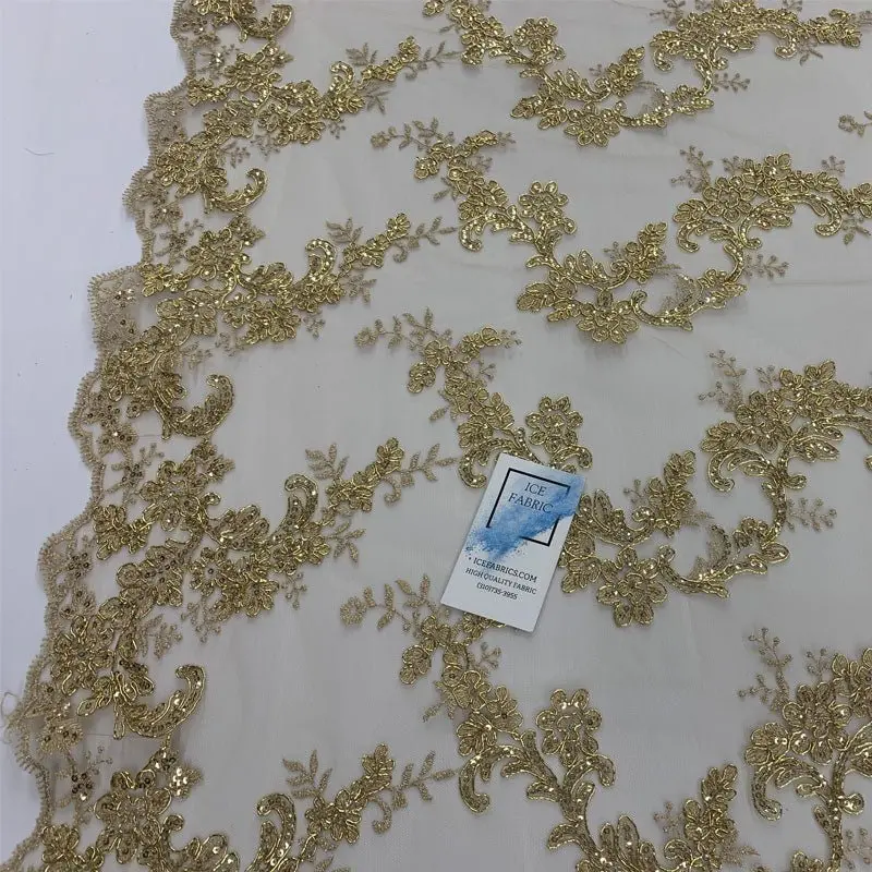 French-Style Embroidered Mesh Veil Fabric By The Yard 1