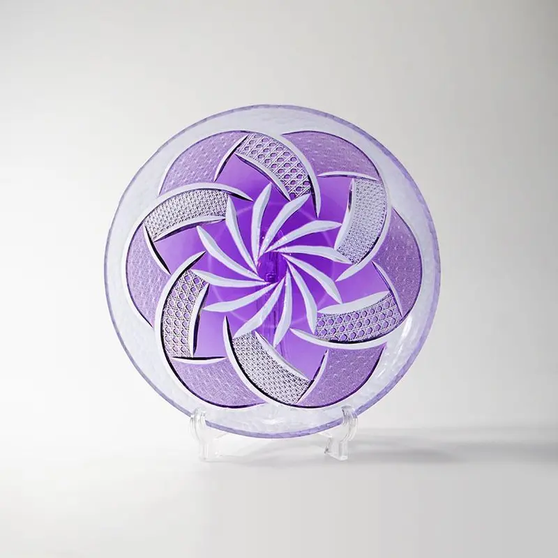 Fu Rin Ceramic Plate – Elegant Kiriko-Inspired Tableware 1
