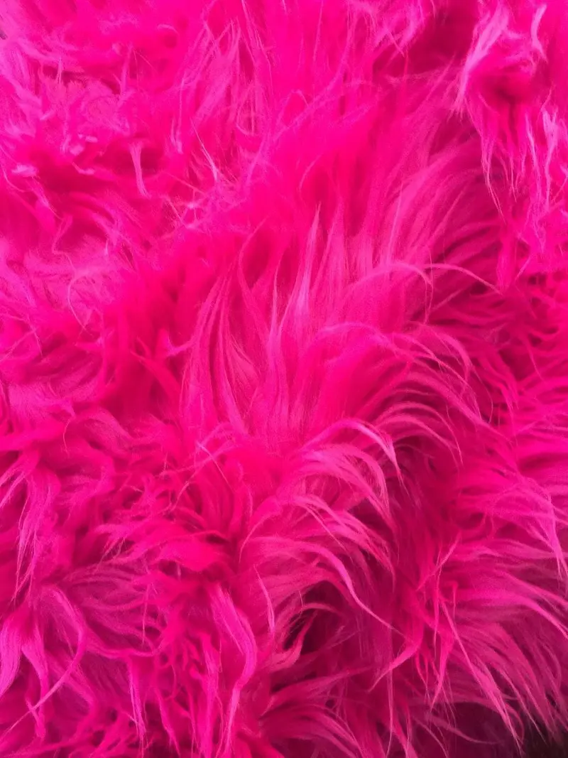 Fuchsia Long-Pile Mongolian Faux Fur Fabric – Luxe Texture For Outerwear And Throws 1