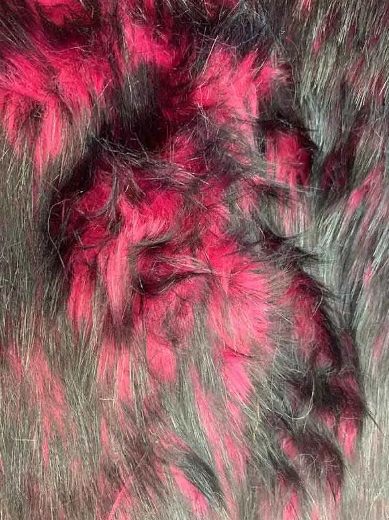 Fuchsia Shaggy Faux Fur Fabric – Husky Luxe Vibrant Plush 1
