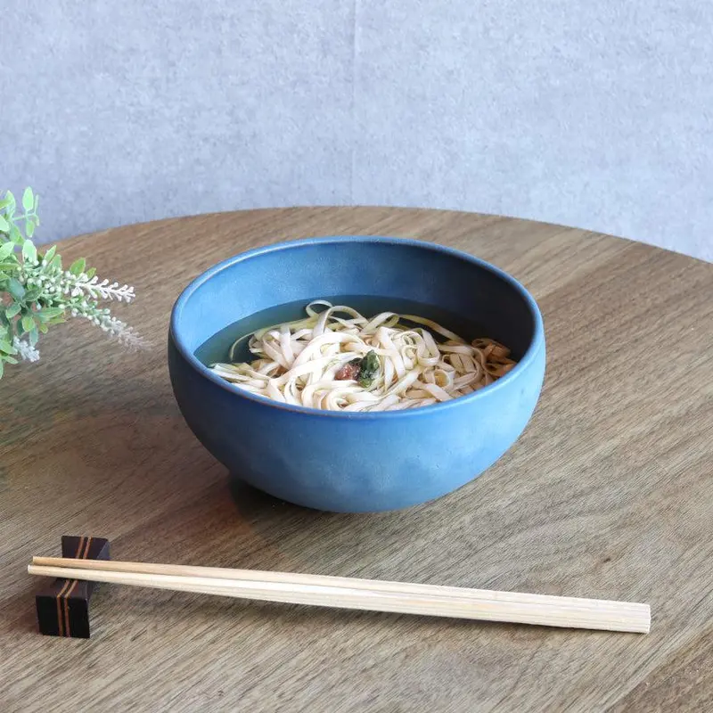 Fuuu Matte Medium Bowl In Deep Blue – Kyoto Kiyomizu-Yaki Ceramic Tableware (Single) 1