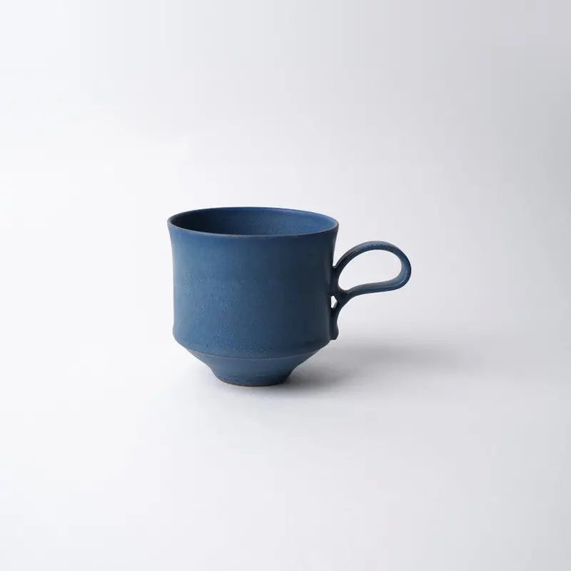 Fuuu Matte Square Mug In Lively Blue – Kyoto Kiyomizu-Yaki Ceramic Cup 1