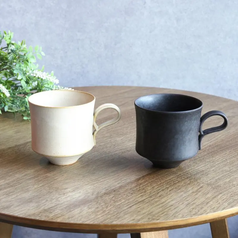 Fuuu Matte Square Mug Set In Classic Black & White – Kyoto Kiyomizu-Yaki Ceramic Cups 1
