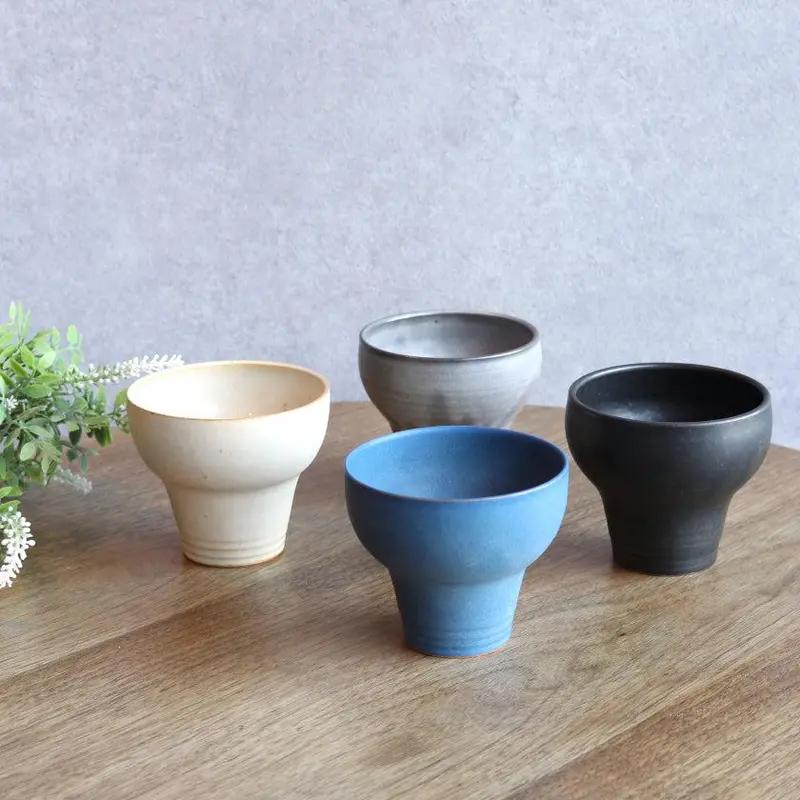 Fuuu Stacking Cup Set In Four Complementary Colors – Kyoto Kiyomizu-Yaki Ceramic Drinkware 1