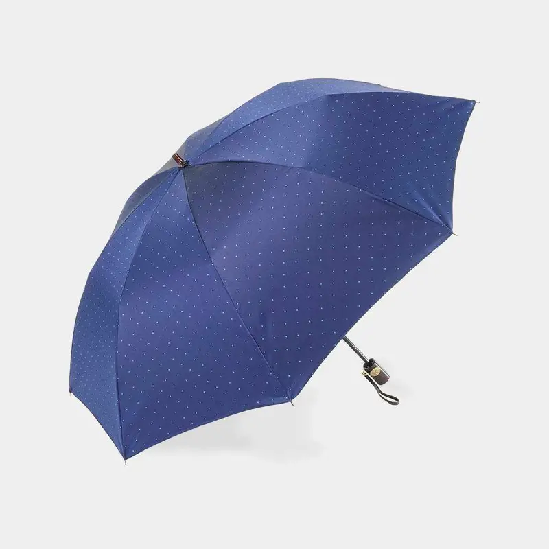 Gentleman’S Pindot Folding Umbrella – Dark Blue | Imperial Warrant | Tokyo Umbrella 1