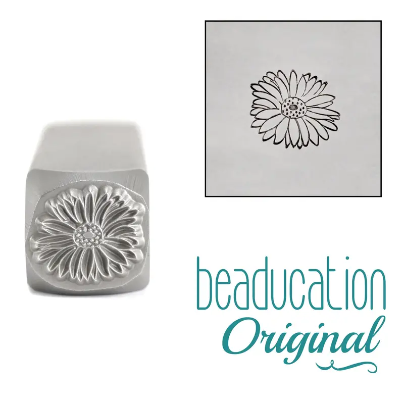 Gerbera Daisy Bloom Metal Stamp, 8Mm – Beaducation Original 1