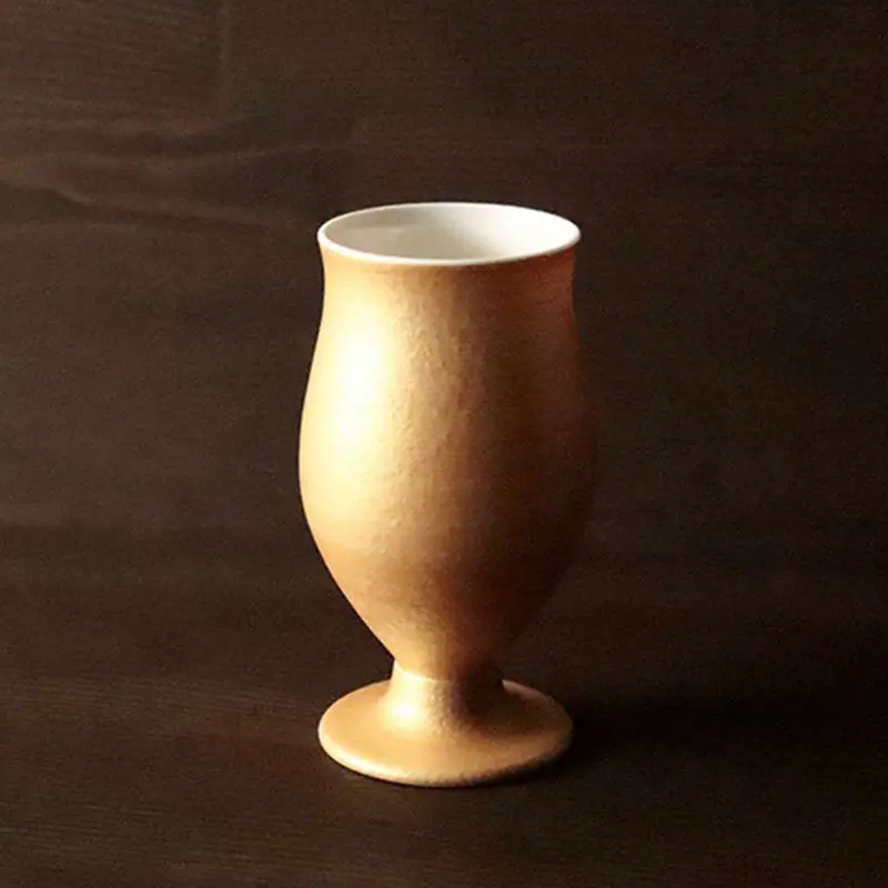 Gold-Embellished Beer Glass – Porcelain Mino Ware By Marumo Takagi 1