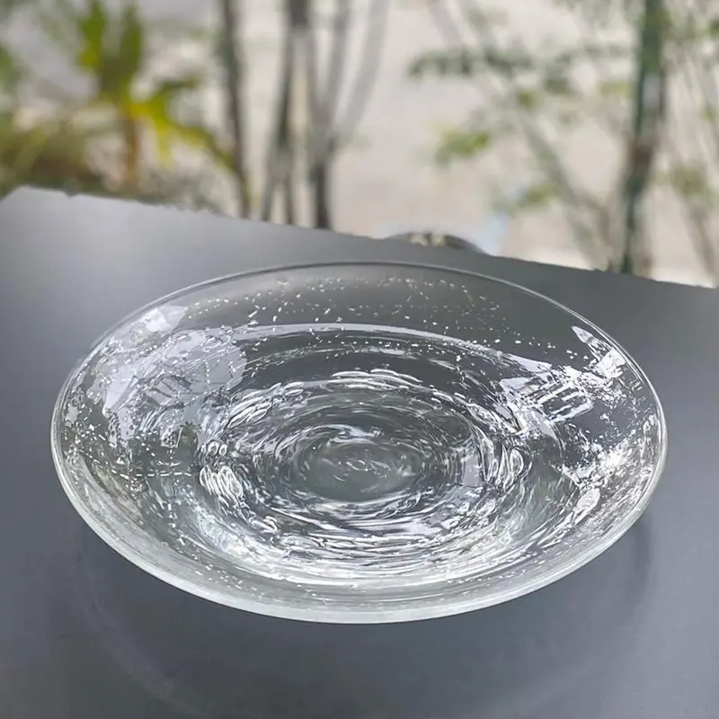 Gold & Silver Large Serving Plate – Decorative Glass Dish (L) 1