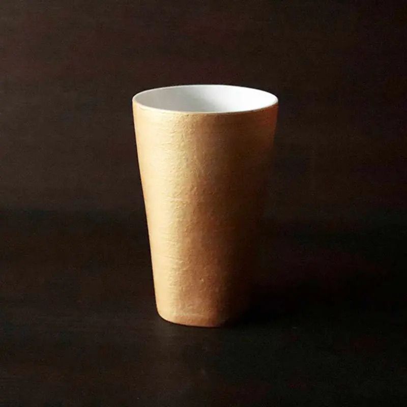 Gold-Trimmed Porcelain Tumbler – Mino Ware By Marumo Takagi 1