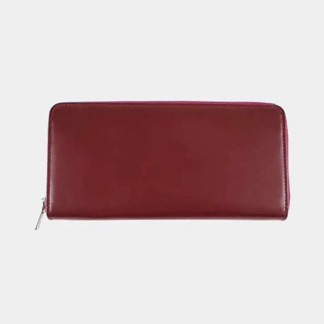 Grape-Tone Smart Round Wallet With Zip Closure | Satori Leather Innovation 1