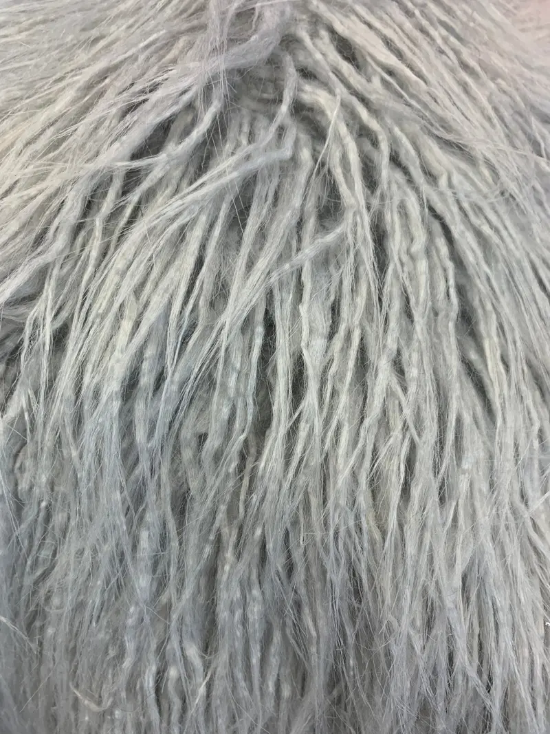 Gray Yeti Mongolian Long-Pile Faux Fur Fabric By The Yard 1
