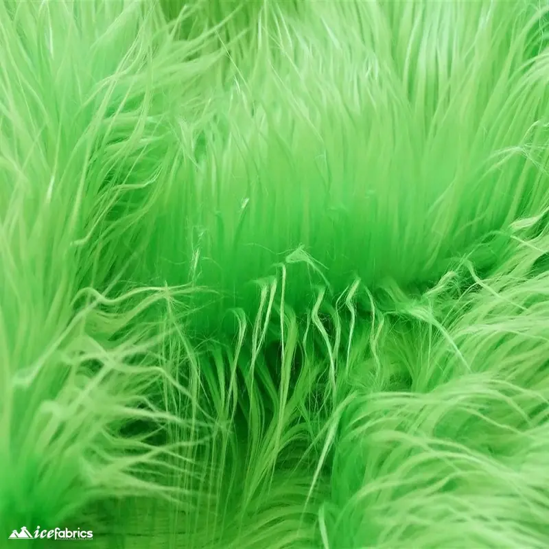 Green Mohair-Textured Faux Fur Fabric – Alpine Luxe Collection 1
