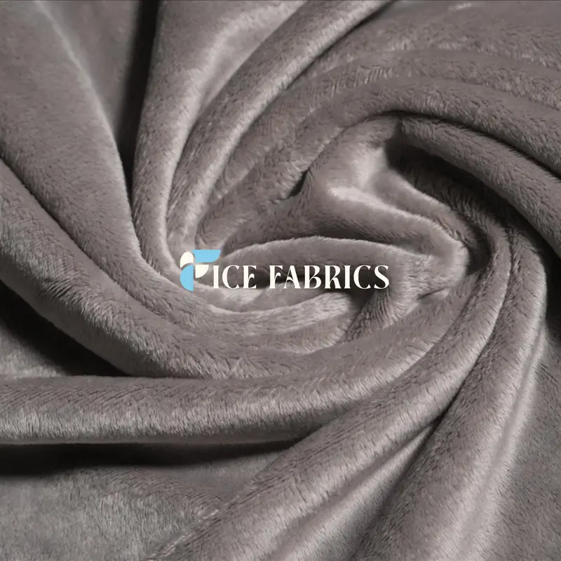 Grey Solid Faux Fur Minky Fabric – Versatile Plush Blend By Nivarasoft 1