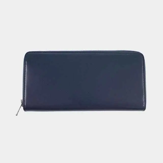 Gunjou Blue Smart Round-Zipper Wallet | Satori Modern Leather Accessory 1