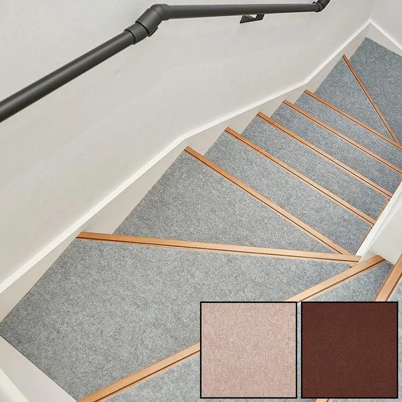 Hagihara Pitaro Stair Mat Kit – 17-Piece Set (15 Steps + 2 Landings) With Adhesive Backing 1