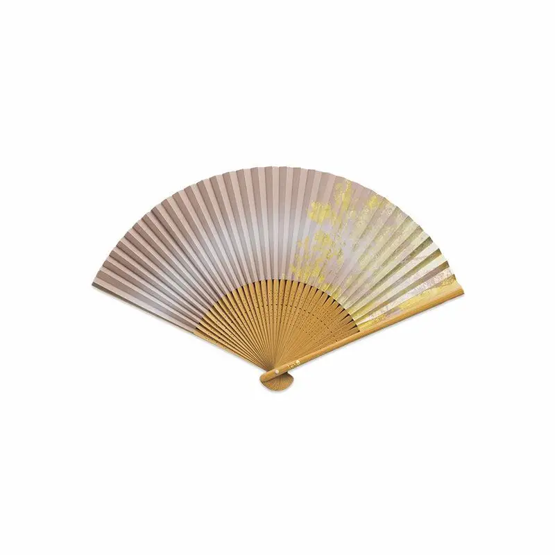 Haizakura Cherry Blossom Folding Fan Adorned With Kanazawa Gold Leaf By Hakuichi 1