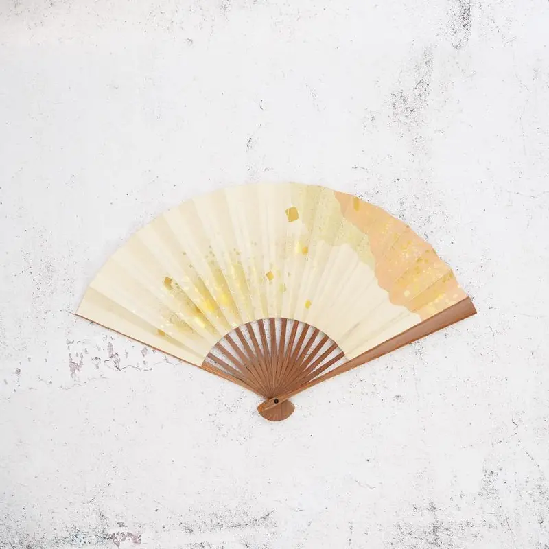 Haku Orange Hand Fan For Women — Hon-Susutake Frame | Unkindo Fukatsu • Edo Folding Fans 1