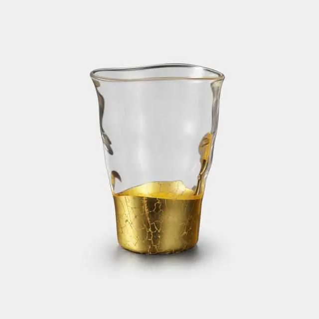Hakuichi Kanazawa Gold Leaf Penetration Bite Glass – Distinctive Gold-Embellished Drinking Vessel 1