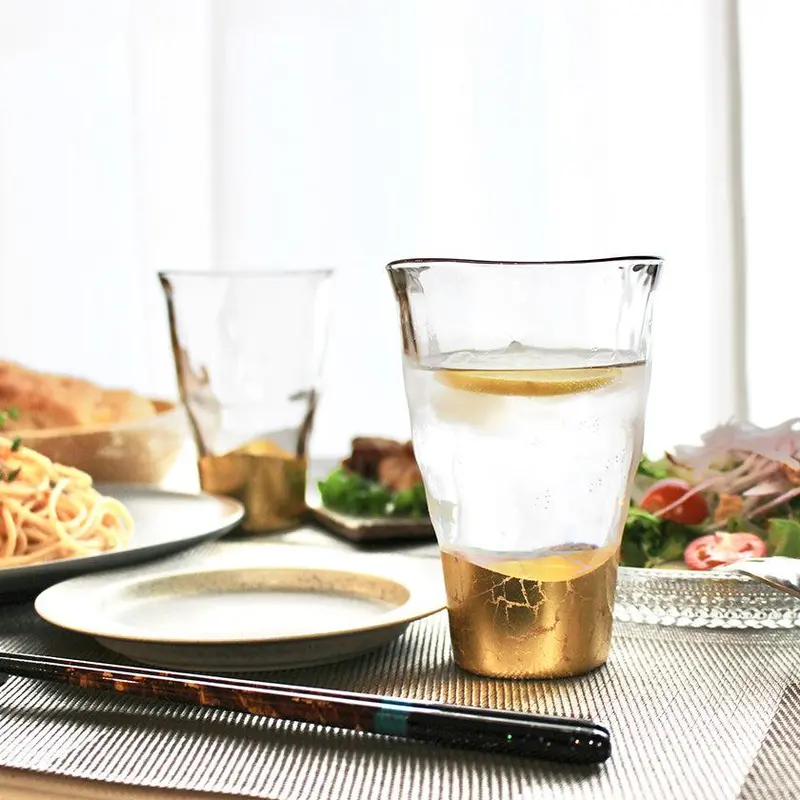 Hakuichi Kanazawa Gold Leaf Penetration Tumbler Set – Two-Piece Glass Drinkware With Gilded Detail 1