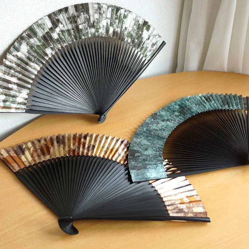 Hakusai Hakuiro Black-Bone Kyoto Folding Fan By Yasuto Yonehara 1