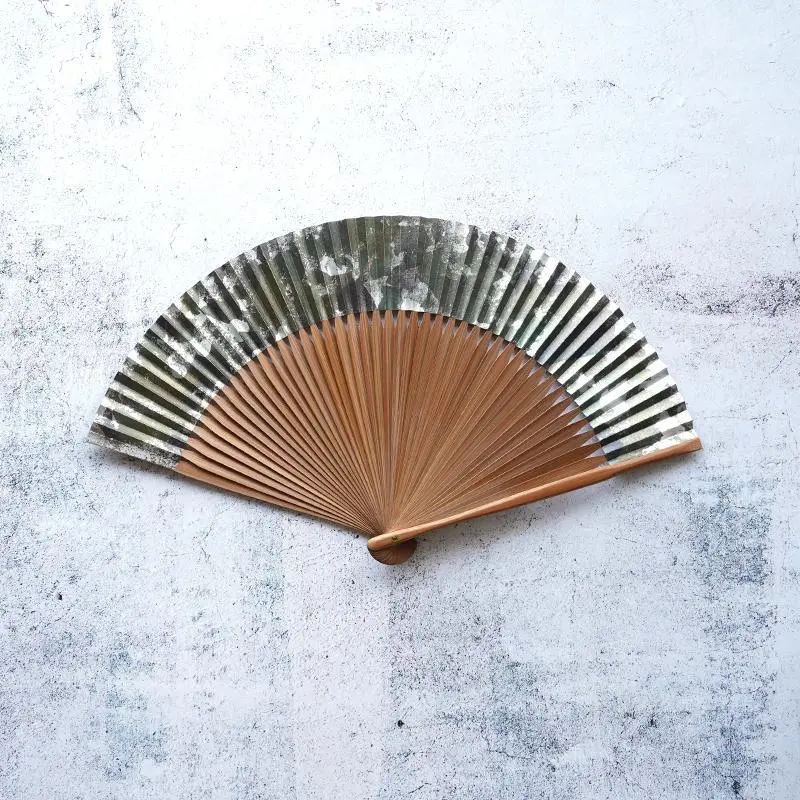 Hakusai Hakuiro Green Kyoto Hand Fan – 7 Sun, Yasuto Yonehara Traditional Craft 1