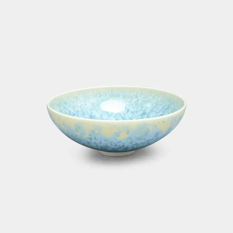 Hanada-Themed Flat Tea Bowl – Flower Crystal Mug By Touan, Kyoto Kiyomizu Ware 1