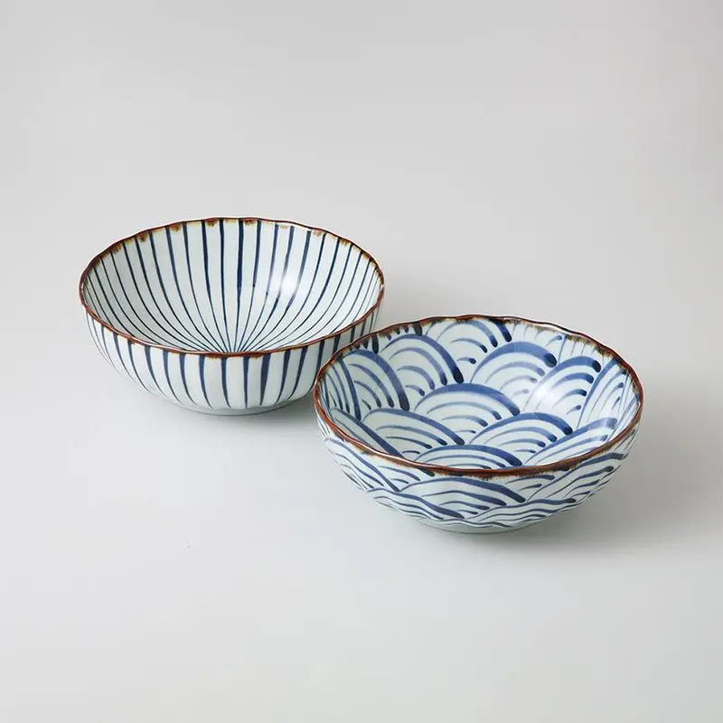 Hand-Dyed Illustration Bowl Pair – Artistic Hasami Ware By Saikai Toki 1