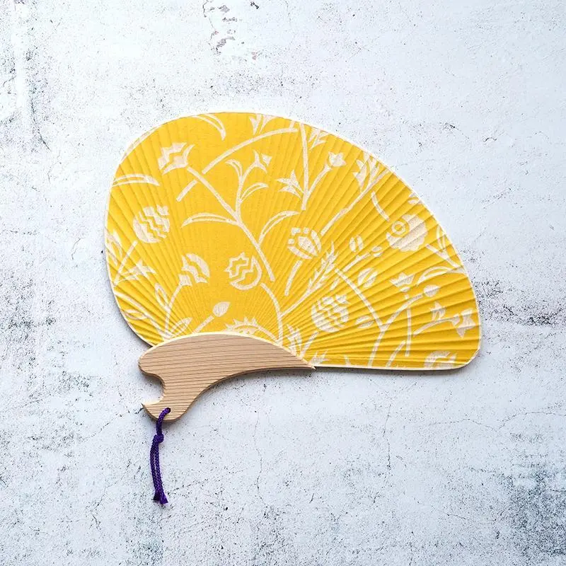 Hand Fan: Chidori Azami Uchiwa – Kyoto Karakami Pattern By Maruni 1