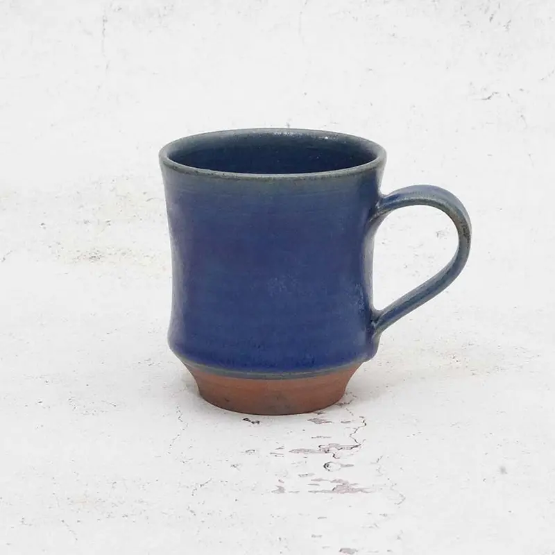 Handcrafted Blue-Glazed Ceramic Mug | Yoshimi Gama | Otani Ware 1