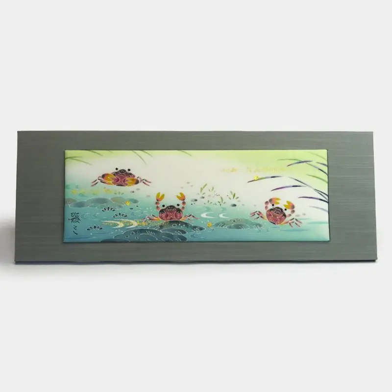 Handcrafted Kaga Yuzen Art Panel Featuring Sawagani Crab Motif | Some No Shiki Series 1