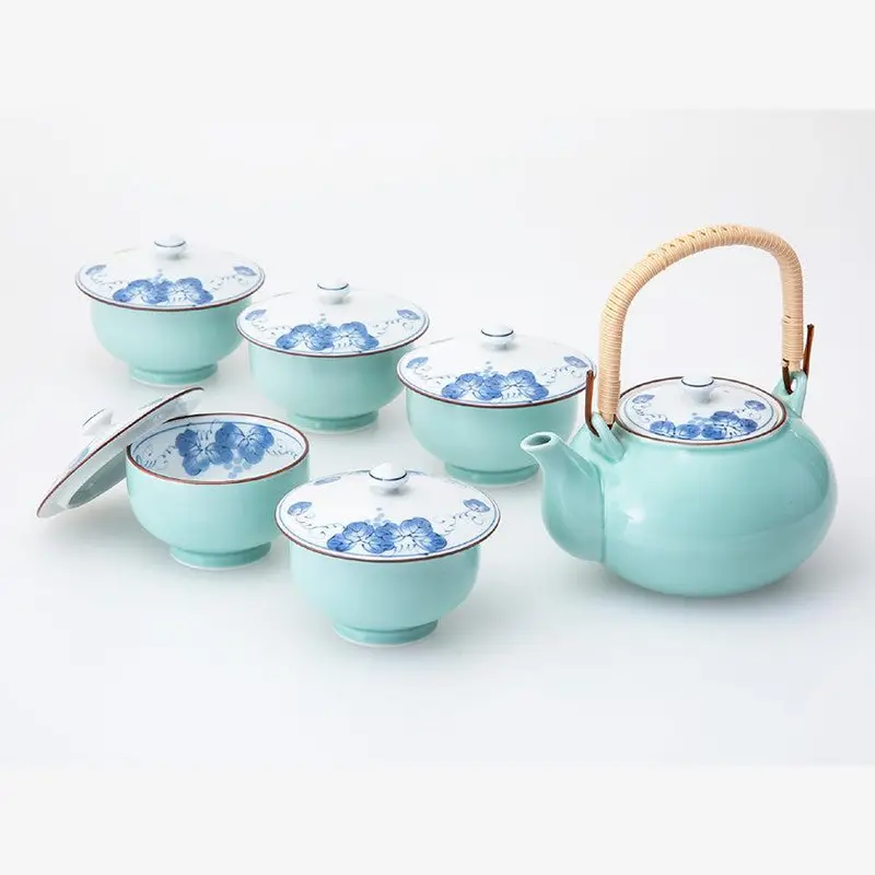 Hasami Ware Grape-Design Tea Cup Set With Lid – Saikai Toki Ceramic Tableware 1