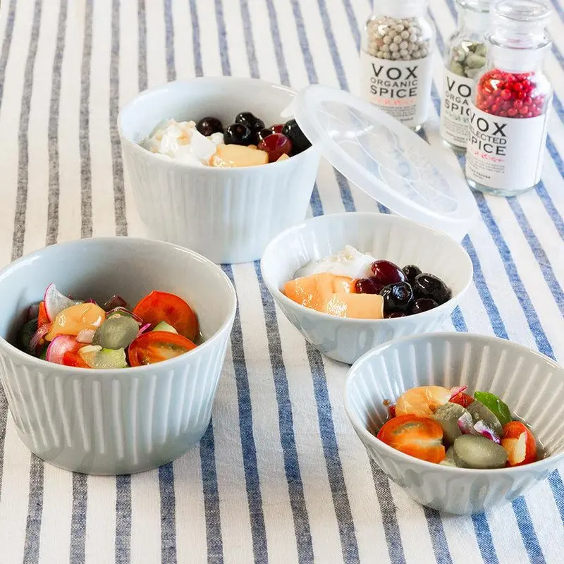Hasami Ware Softly Flower Pickle Jar Bowl Set (4-Piece) – Saikai Toki Traditional Storage 1