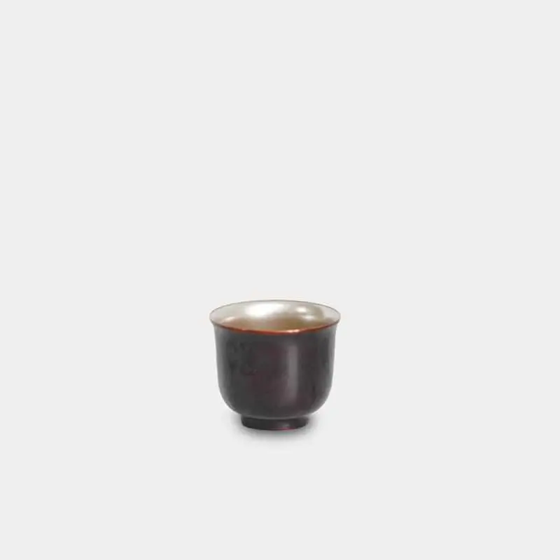 Hasori Guinomi Sake Cup – Silver Uchi Finish | Yakumo 1