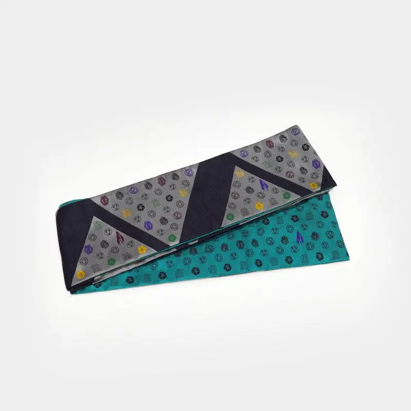 Hatsune Kobou Nishijin-Ori Obi Sash – Diffusion Gray Woven Silk Belt 1