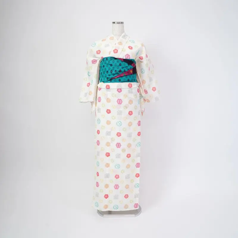Hatsune Kobou Yukata Kimono – Multicolor Diffusion Pigment Inkjet Design 1