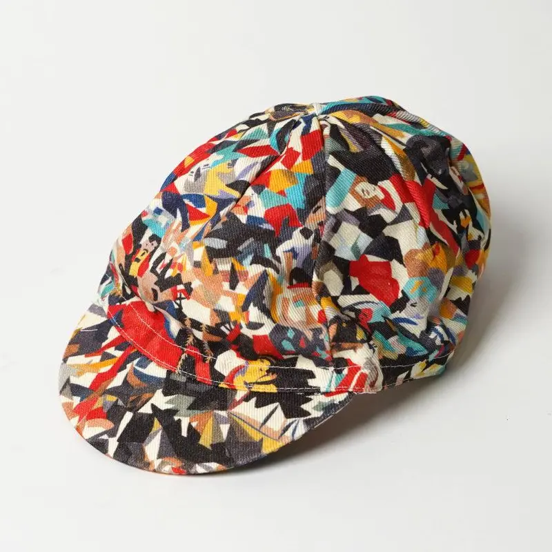 Haura Crowd Motif Cap – Full-Print Kyoto Yuzen Dyed Headwear By Majikao 1