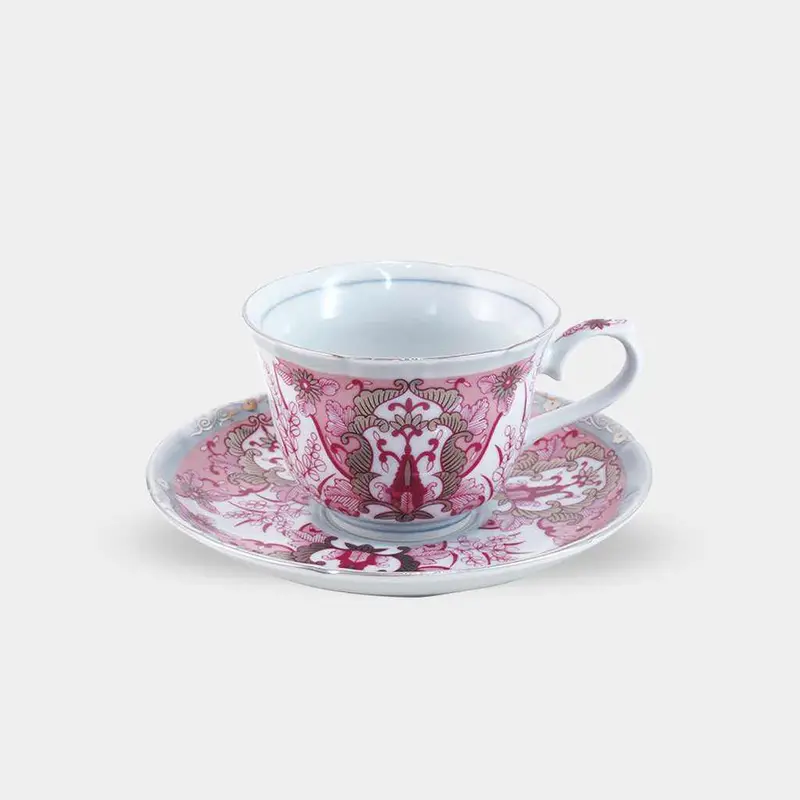 Hazuki Coffee Bowl – Hayashikuro Kiln, Handcrafted Imari-Arita Porcelain (Crimson) 1