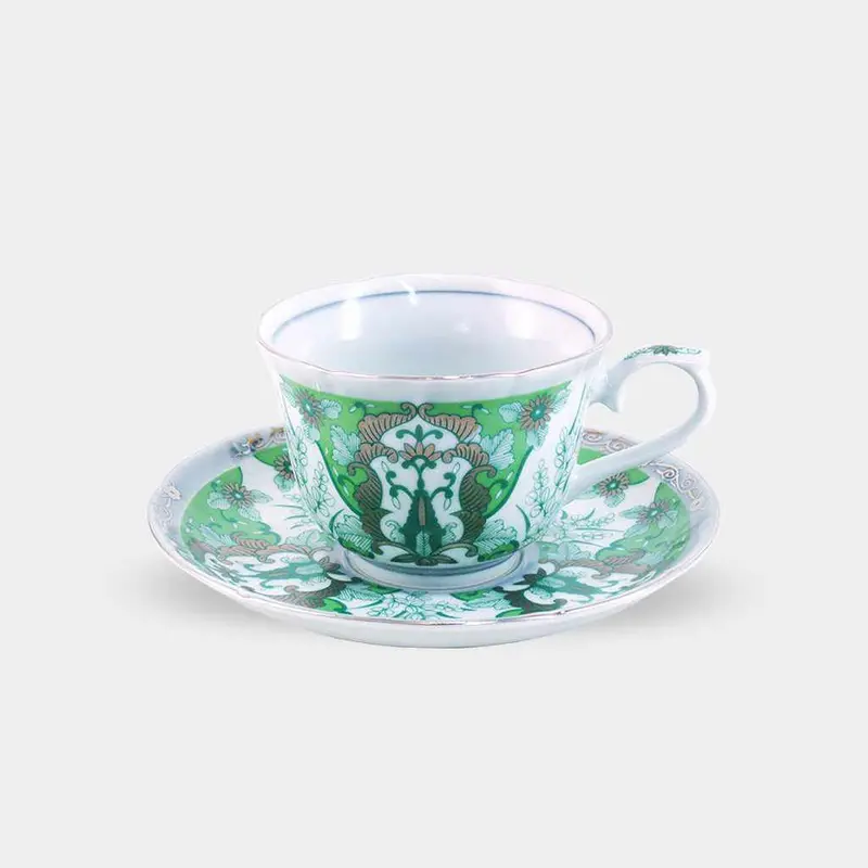 Hazuki Coffee Bowl – Hayashikuro Kiln, Handcrafted Imari-Arita Porcelain (Emerald) 1