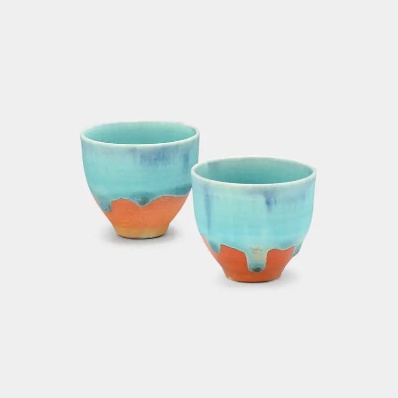 Hibiki Aoi Aya Guinomi – Single Sake Cup In Kyoto Kiyomizu Ware By Dainichi 1