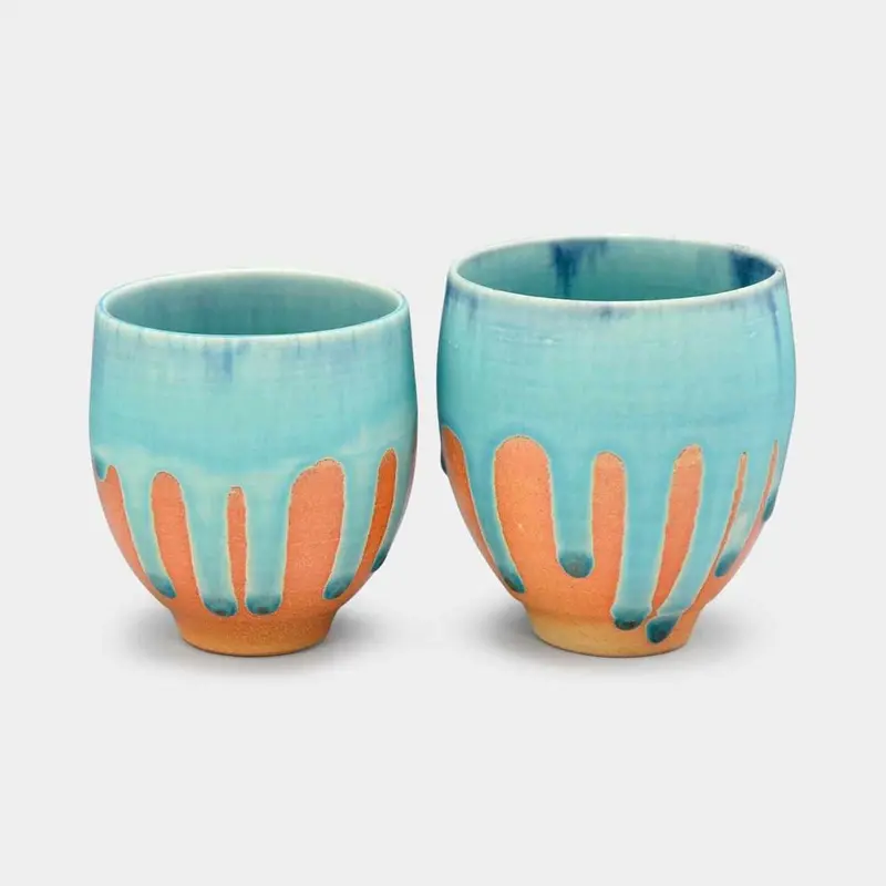 Hibiki Heisai Yunomi Set – Two-Piece Japanese Tea Cups In Kyoto Kiyomizu Ware 1