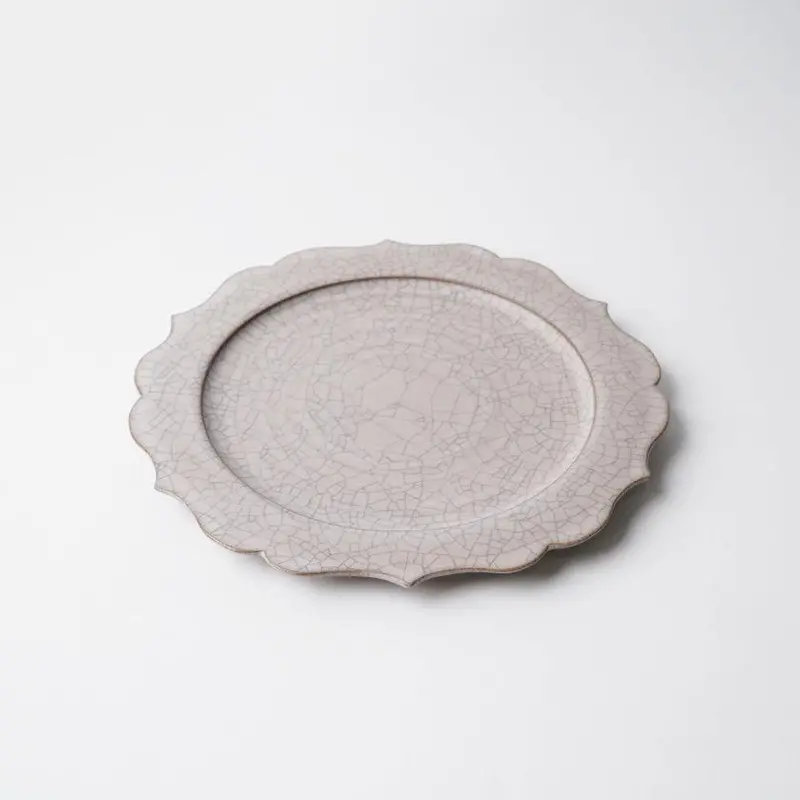 Hibiki Rimmed Dinner Plate In Rinka-M Black – Authentic Kyoto Kiyomizu Ware By Fuuu 1