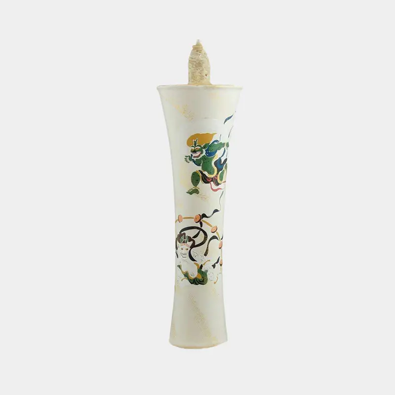 Ikari 100-Momme Japanese Wind & Thunder God Candle (White) 1